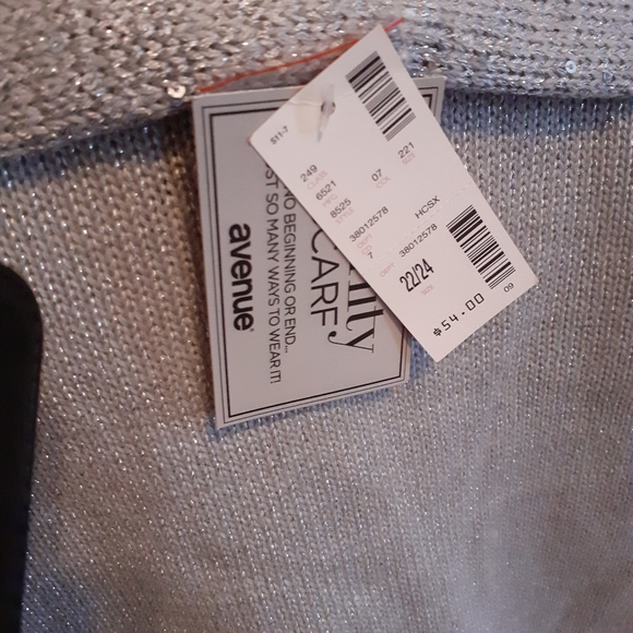 Avenue knit sequin sweater w/ infinity scarf NWT - Picture 4 of 5